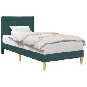 vidaXL Estructura de cama con cabecera Verde oscuro 80 x 200 cm tela