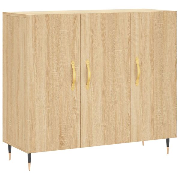 vidaXL Aparador de madera de ingenier&iacute;a roble Sonoma 90x34x80 cm