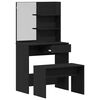 vidaXL Conjunto de Mesa de Tocador con caj&oacute;n 2 pcs Roble Negro