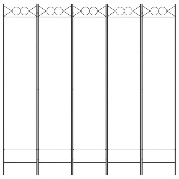 vidaXL Biombo divisor de 5 paneles de tela blanco 200x200 cm