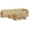 vidaXL Conjunto de sof&aacute;s de exterior 9 uds. y Beige Poli&eacute;ster