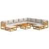 vidaXL Set muebles jardín 11 pzas madera maciza y cojines gris claro