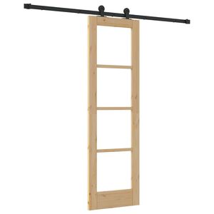 vidaXL Puerta Corredera ORKDAL Natural y negro 61 x 198,5 cm