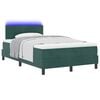 vidaXL Cama Box Spring LED Verde oscuro 120 x 200 cm Terciopelo