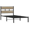 vidaXL Estructura de cama sin colch&oacute;n metal roble Sonoma 107x203 cm