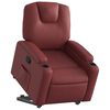 vidaXL Sill&oacute;n reclinable elevable cuero artificial rojo tinto