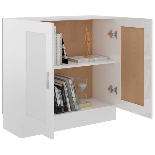 vidaXL Armario de libros contrachapada blanco brillo 82,5x30,5x80 cm