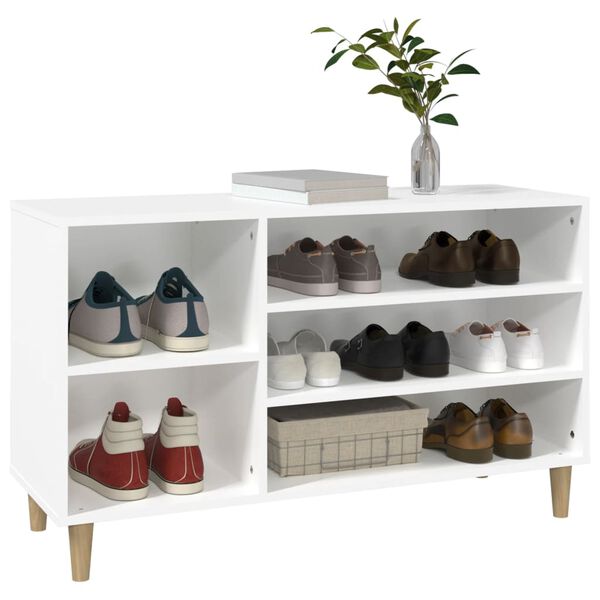 vidaXL Mueble zapatero madera contrachapada blanco 102x36x60 cm