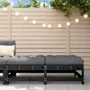 vidaXL Taburetes de jard&iacute;n con cojines 2 uds madera maciza pino negro