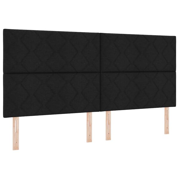 vidaXL Cama Box Spring LED con colch&oacute;n Negro 200 x 200 cm tela