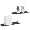 vidaXL Estante de pared con estante 2 pcs Negro 40 x 8,5 x 2,5 cm