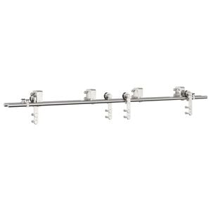 vidaXL Kit de herrajes para puerta corredera 183 cm acero plateado