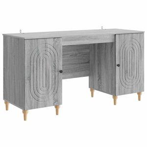vidaXL Escritorio Gris Sonoma 142,5 x 50 x 75 cm Madera de Ingenier&iacute;a