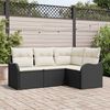 vidaXL Conjunto de sof&aacute; de jard&iacute;n 4 pcs Negro rat&aacute;n sint&eacute;tico