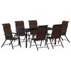 vidaXL Conjunto de Comedor de Jard&iacute;n 7 uds. Marr&oacute;n