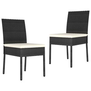 vidaXL Sillas de comedor de jard&iacute;n 2 unidades rat&aacute;n sint&eacute;tico negro
