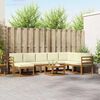 vidaXL Conjunto de sof&aacute;s de exterior con coj&iacute;n 9 pcs Natural y Crema