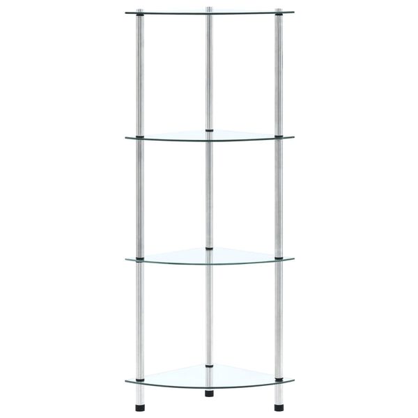 vidaXL Estantería 4 niveles cristal templado transparente 30x30x100 cm