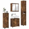 vidaXL Juego de muebles de ba&ntilde;o con caj&oacute;n Manual 4 pcs Roble ahumado