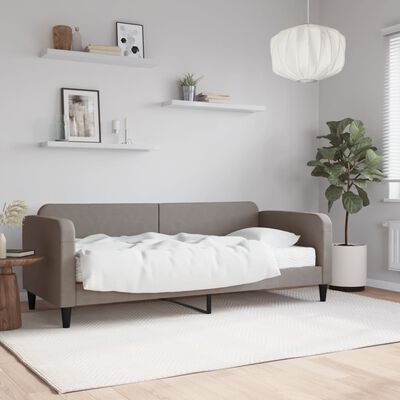 vidaXL Sofá cama con colchón tela gris taupe 80x200 cm