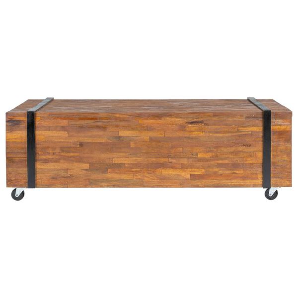 vidaXL Mesa de centro de madera maciza de teca 110x45x38 cm