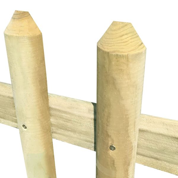 vidaXL Valla de estacas de madera de pino impregnada, 5,1 m, 80 cm, 5/7 cm