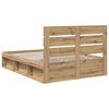 vidaXL Estructura de cama con cabecera Roble Artesanal 150 x 200 cm
