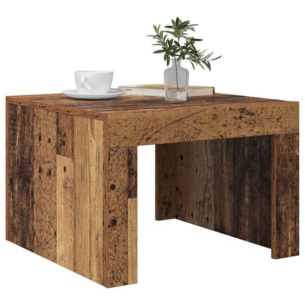 vidaXL Mesa de Caf&eacute; Madera vieja 50 x 50 x 35 cm Madera de ingenier&iacute;a