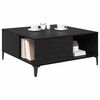 vidaXL Mesa de Caf&eacute; Roble Negro 80 x 80 x 36,5 cm Madera contrachapada