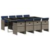 vidaXL Conjunto de comedor de jard&iacute;n de 9 piezas con cojines, polirat&aacute;n gris
