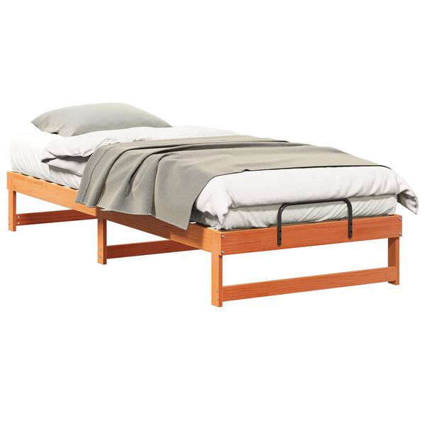 vidaXL Estructura de cama Marrón 80 x 220 cm Madera de pino macizo