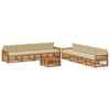 vidaXL Conjunto de sof&aacute;s de exterior con coj&iacute;n 9 pcs Natural y Beige
