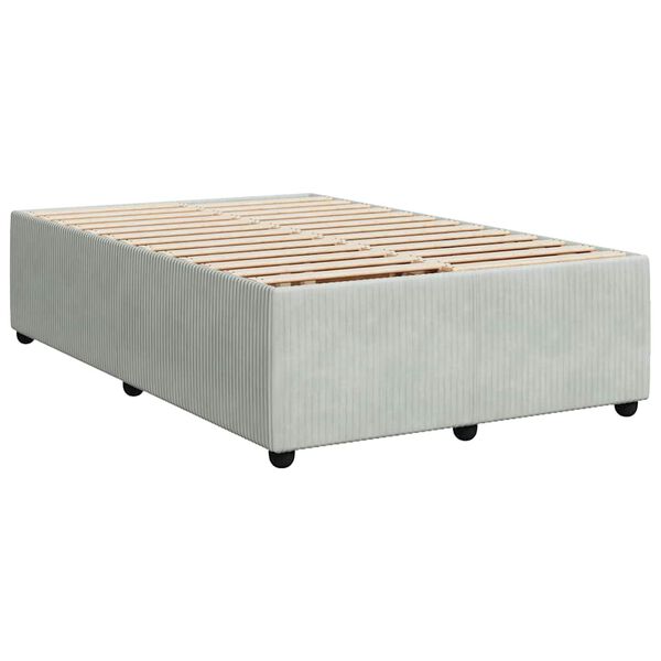 vidaXL Estructura de cama sin colch&oacute;n terciopelo gris claro 120x200 cm