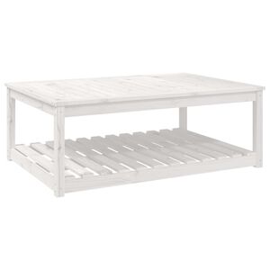 vidaXL Mesa de jard&iacute;n madera maciza pino blanco 121x82,5x45 cm