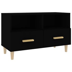 vidaXL Mueble para TV madera contrachapada negro 80x36x50 cm