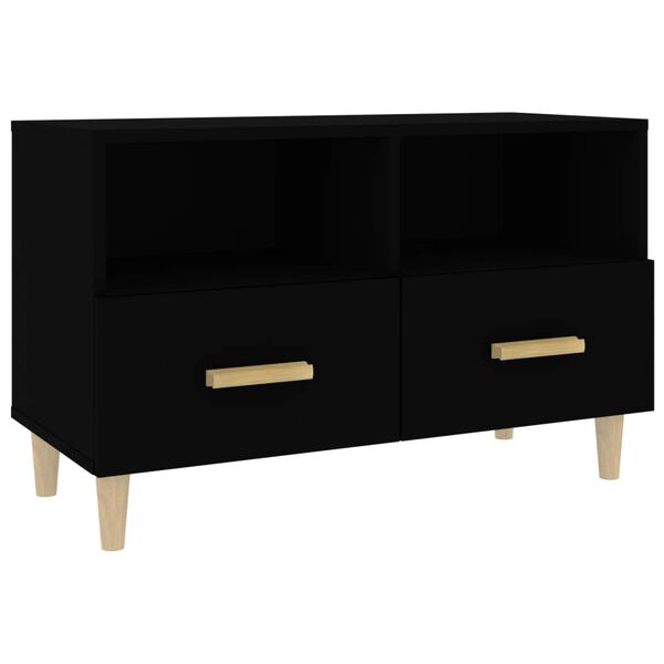 vidaXL Mueble para TV madera contrachapada negro 80x36x50 cm