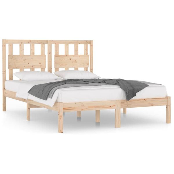 vidaXL Estructura de cama doble pequeña sin colchón madera maciza