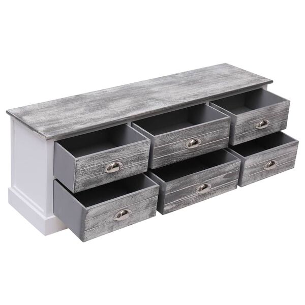 vidaXL Banco de entrada de madera gris 115x30x40 cm