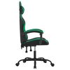 vidaXL Silla gaming giratoria cuero sintético negro y verde