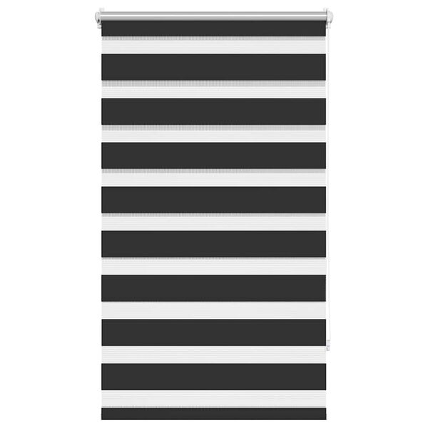 vidaXL Estor Zebra 90,9x150 cm Tejido Ancho 86,7 cm Negro