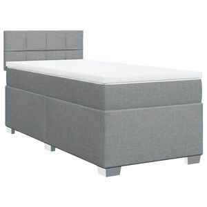 vidaXL Cama box spring con colch&oacute;n tela gris claro 80x200 cm