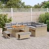 vidaXL Conjunto de sof&aacute;s de jard&iacute;n 12 pcs Beige rat&aacute;n sint&eacute;tico