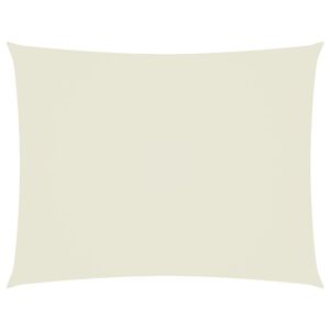vidaXL Toldo de vela rectangular tela Oxford color crema 5x7 m