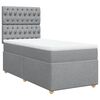 vidaXL Cama box spring con colch&oacute;n tela gris claro 80x200 cm