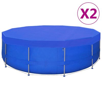vidaXL Cubierta de piscina 2 unidades redonda PE 460 cm 90 g/m²