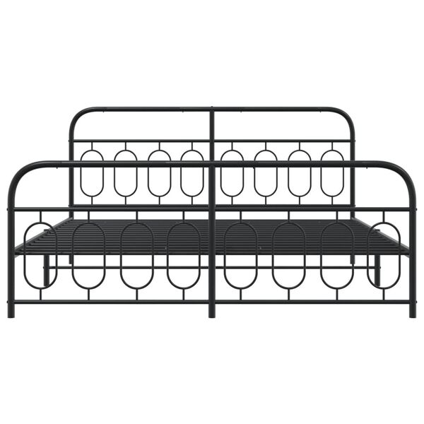 vidaXL Estructura cama sin colchón con estribo metal negro 193x203 cm