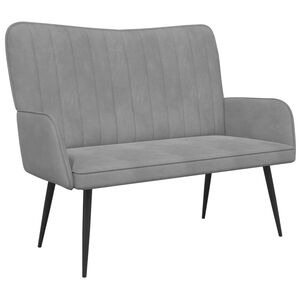 vidaXL Sof&aacute; de 2 Plazas Gris Claro 115 x 61 x 87 cm Terciopelo