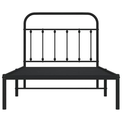 vidaXL Estructura de cama con cabecero metal negro 100x190 cm