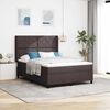 vidaXL Cama Box Spring LED con colch&oacute;n Marr&oacute;n Oscuro 160 x 200 cm tela
