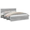 vidaXL Estructura de cama con cabecera Gris Sonoma 180 x 200 cm